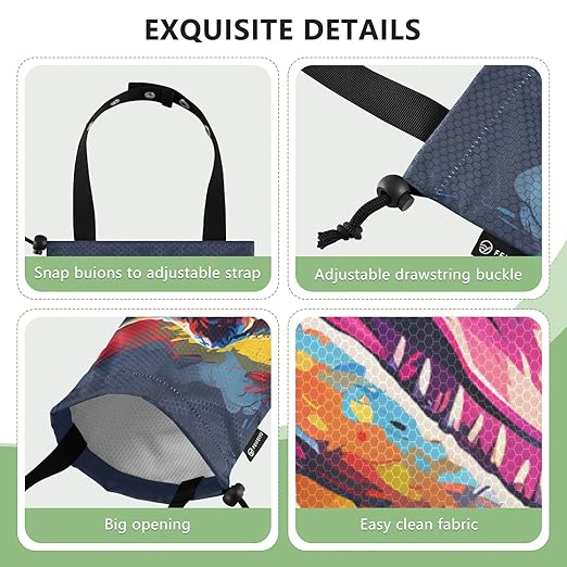 ALAZA Hanging Car Trash Bags Garbage Bag Trash Can for Back Seat Small Dinosaur Multicolor Washable Storage Bag Retractable 2 Pack