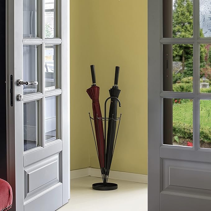 Vintiquewise Black Umbrella Holder for Entryway, Creative Umbrella Stand Indoor Outdoor, Floor Standing Umbrella Rack, Cane Stand