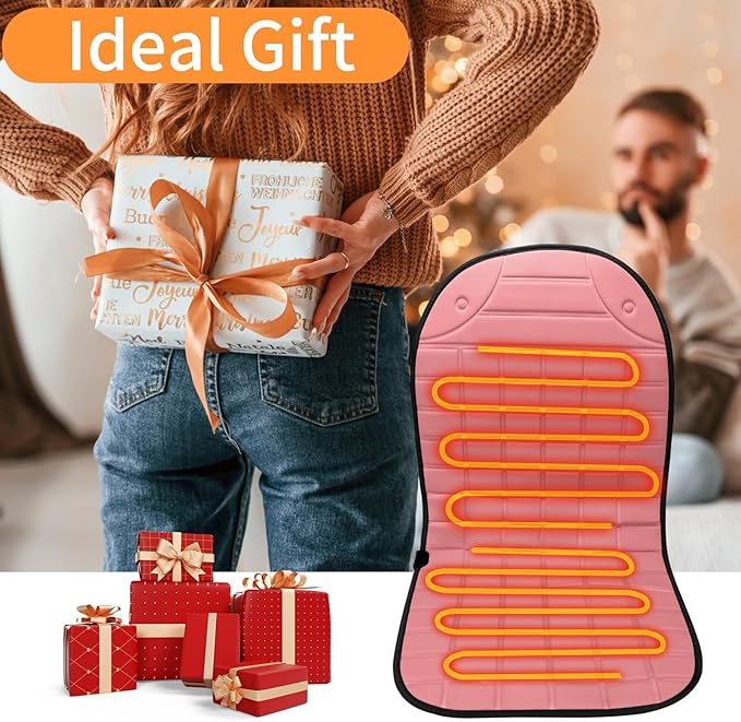 2-Pack Seat Cushion - Comfortable Winter Seat Cushion with Adjustable Buckle for Full Back and Seat (Pink)