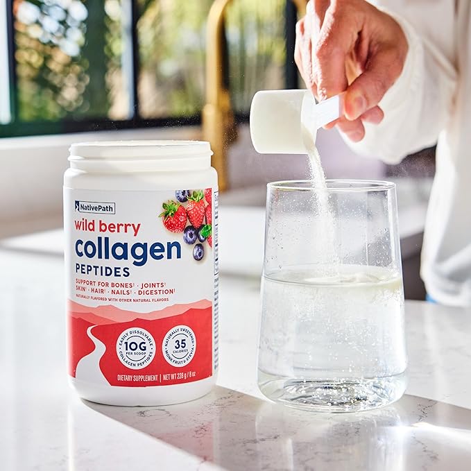 NativePath Wild Berry Collagen Peptides Powder - 10g Grass-Fed Type 1 & 3, 23 Servings - for Hair, Skin, Nails & Joints - Keto & Paleo, No Gluten, No Dairy (8.1 oz)