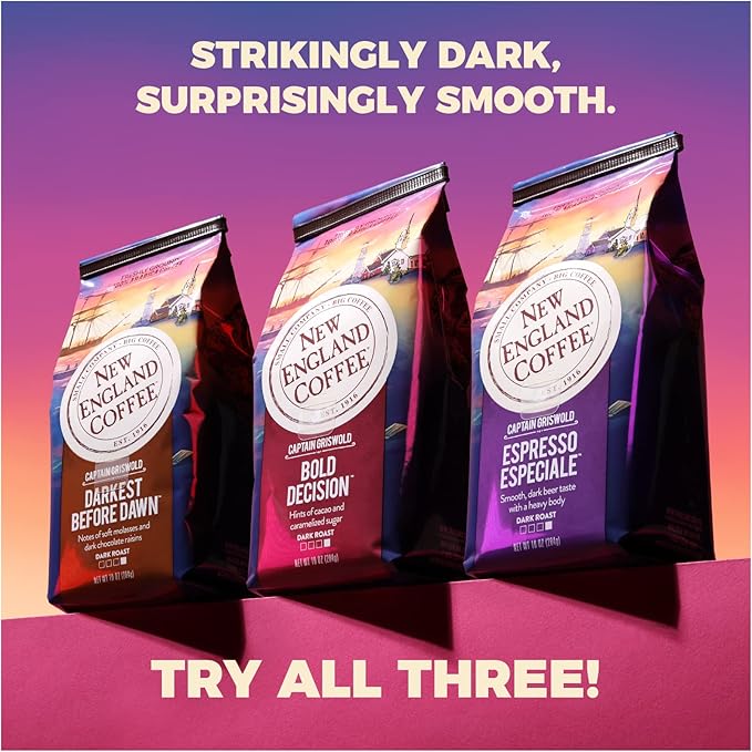 New England Coffee Espresso Especiale Dark Roast Ground Coffee, 10oz Bag (Pack of 3)