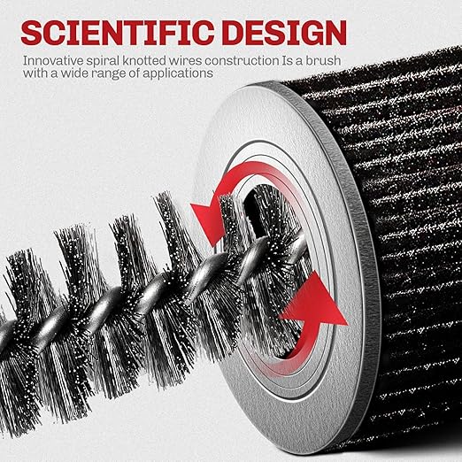 6PCS 304 Stainless Steel Bore Brush Copper Pipe Cleaner, Twisted Wire Drill Brush,1/4 Inch Hex Shank S2 Steel Handle, for Power Drill Plumbing Tools