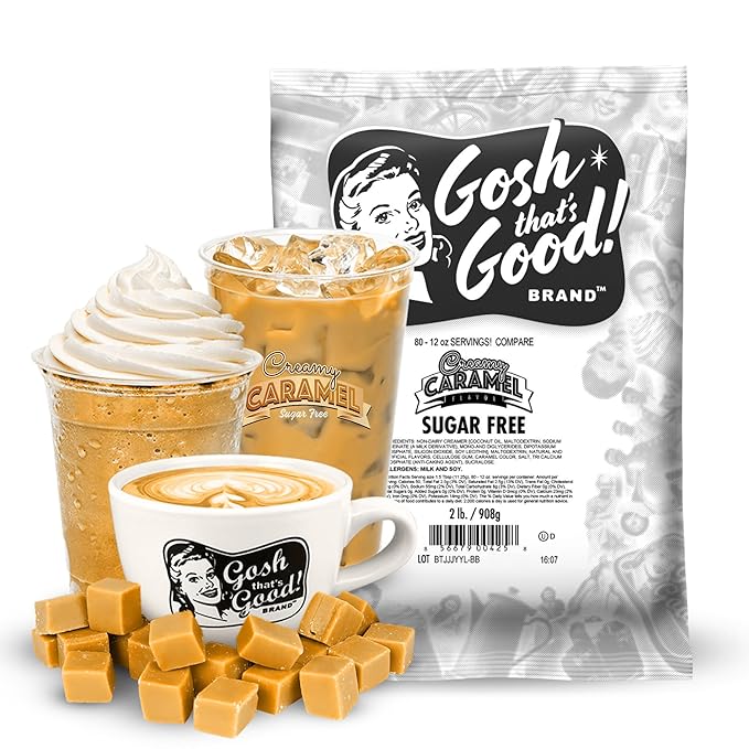 Gosh That’s Good! Creamy Caramel Flavor – 2 lb – Low-Calorie, Lactose-Free