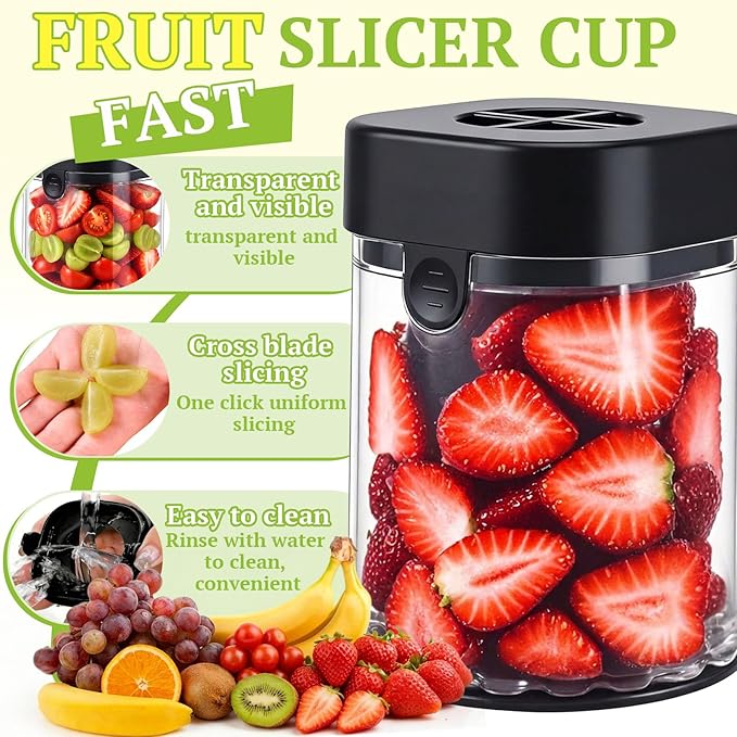 Hendiy Fruit Slicer Cup | Cuts Strawberries, Cuts Grapes, Cuts Eggs, Even Pieces in Seconds
