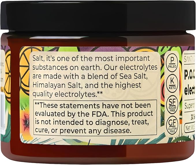 Santa Cruz Paleo Electrolyte Powder, P.O.G. Flavor (Passionfruit Orange Guava), Sugar Free Hydration Mix with Himalayan Pink & Sea Salt, Magnesium, Potassium, Stevia, 30 Servings