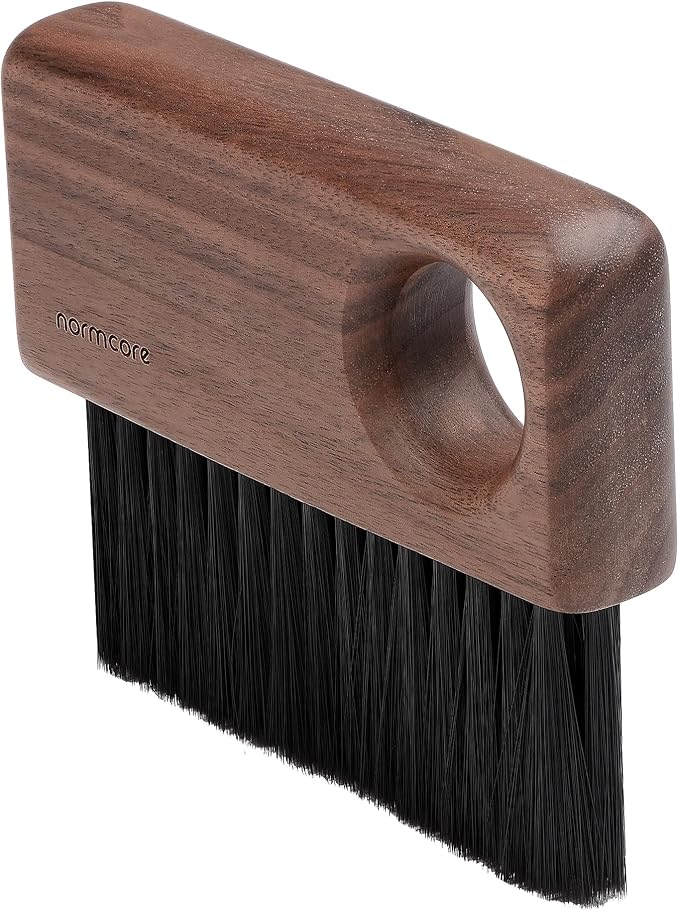 Normcore Barista Cleaning Brush, American Walnut Handle, Barista Bench Cleaning Brush for Espresso Machine, Grinder, Countertop, Compact Coffee Cleaning Tool for Home or Cafe Baristas
