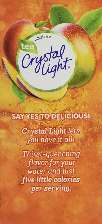 Crystal Light Green Tea Peach Mango Drink Mix On The Go 10-0.08 oz packets (6 Pack)