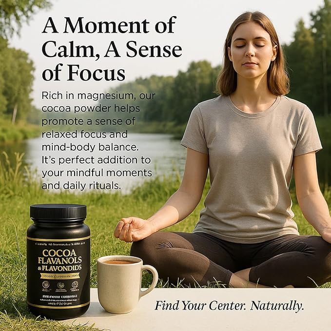 High Flavanol Cocoa Powder – Premium Cocoa Flavanols, Flavonoids & Epicatechin Blend for Supports Circulation, Energy & Overall Wellness, Circulation & Natural Energy – Vegan, Non-GMO, Sugar-Free, 7.05oz, Magnesium Rich