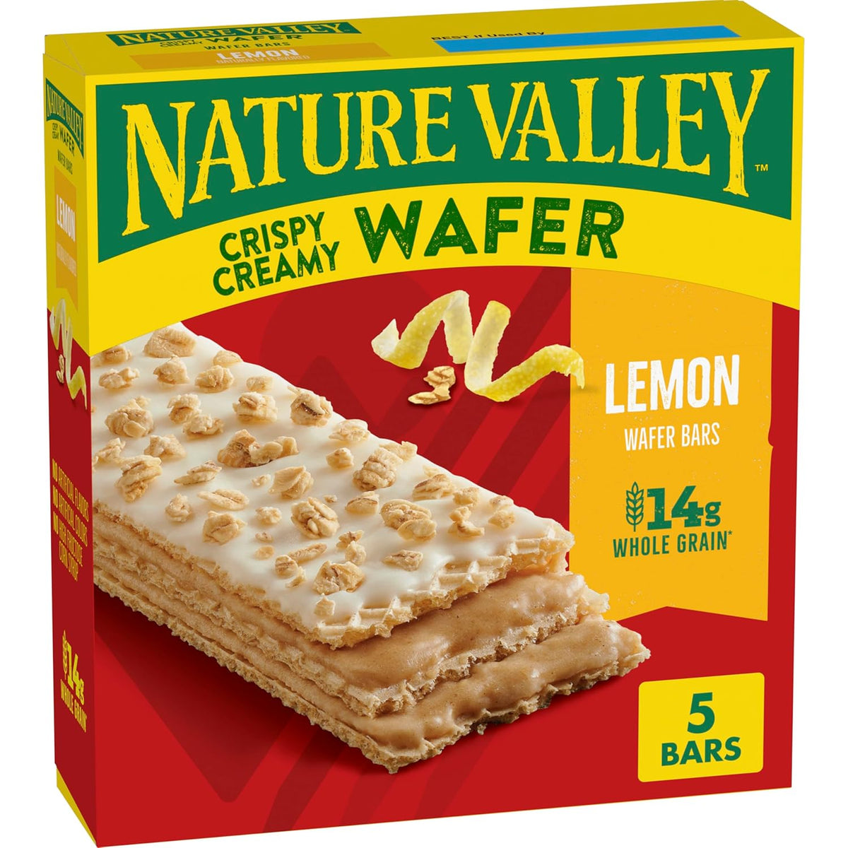 Nature Valley Crispy Creamy Wafer Bars, Blueberry, Whole Grain, 5 Bars, 6.5 oz