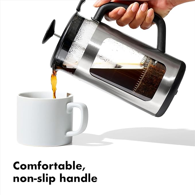 OXO Brew Stainless Steel French Press Coffee Maker – 32oz