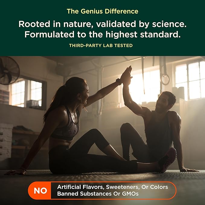 Genius Electrolytes Powder Drink Mix, Orange Fizz, 30 Servings - Natural Hydration Booster & Endurance Supplement with Potassium, Magnesium & Zinc - Sugar Free & No Artificial Sweeteners or Dyes