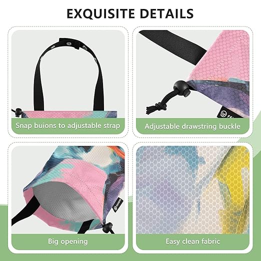 ALAZA Hanging Car Trash Bags Garbage Bag Trash Can for Back Seat Small Dog Cool Glasses Washable Storage Bag Retractable 2 Pack
