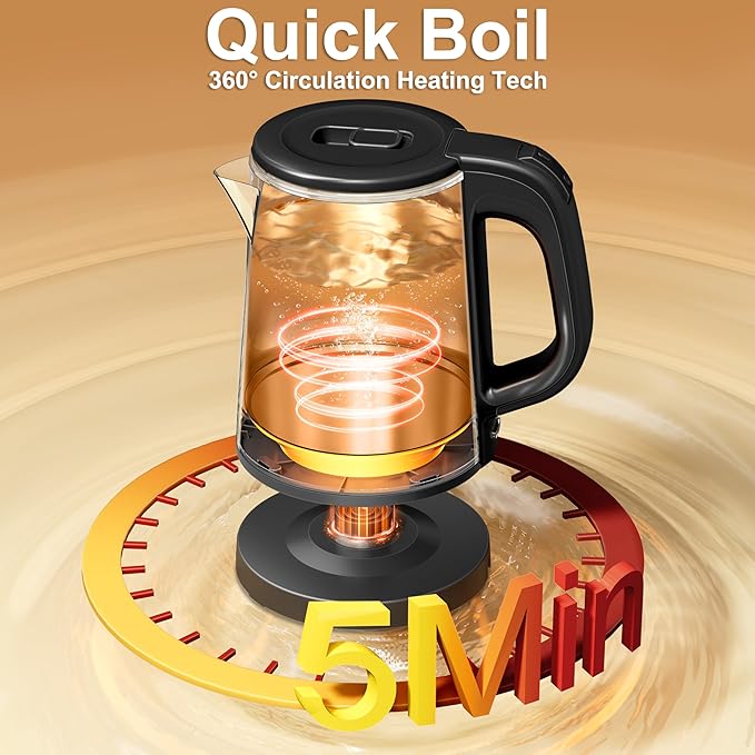 0.8L Small Electric Kettle, Portable Travel Kettle Stainless Steel - 800W Fast Boiling, Auto Shut-Off & Boil-Dry Protection, Tea Kettle for Home, Office, Business Trip, Hotel, Dorm