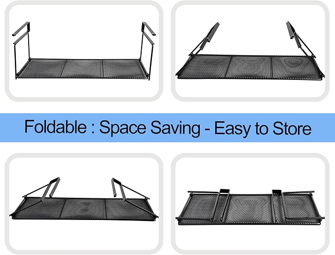 EHKIT Foil and Plastic Wrap Organizer Holder Foldable Under Cabinet Shelf Kitchen Pantry Desk Hanging Storage Rack (White)