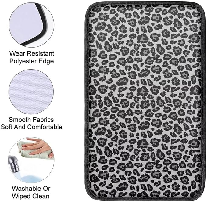 Mintutlipy Black Leopard Car Center Console Cover Car Decoration Accessories for Women Sweat Proof Wear Proof Car Armrest Protector