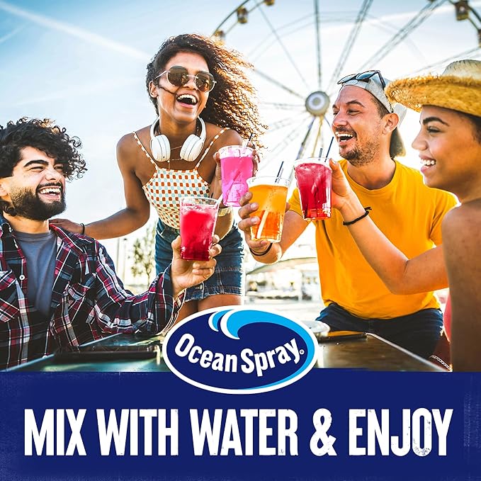 Ocean Spray® Cran-Grape™ Zero Sugar Powder Drink Mix Packets with Real Cranberry Juice Powder, 100% Vitamin C, No Synthetic Dyes, Juicy Mixes (40ct)