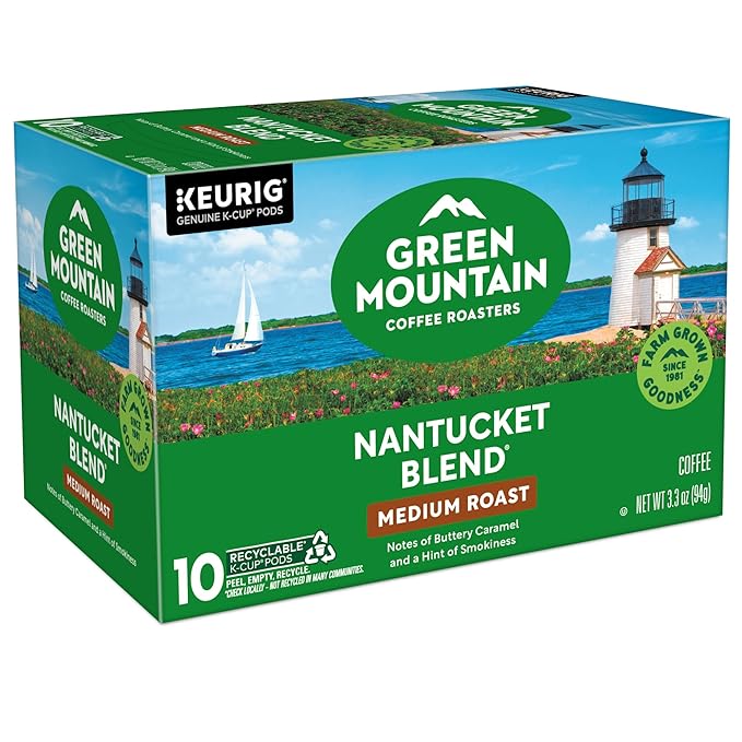 Green Mountain Coffee Roasters Nantucket Blend, Keurig Single Serve K-Cup Pods, Medium Roast Coffee, 60 Count, (6 Packs of 10)
