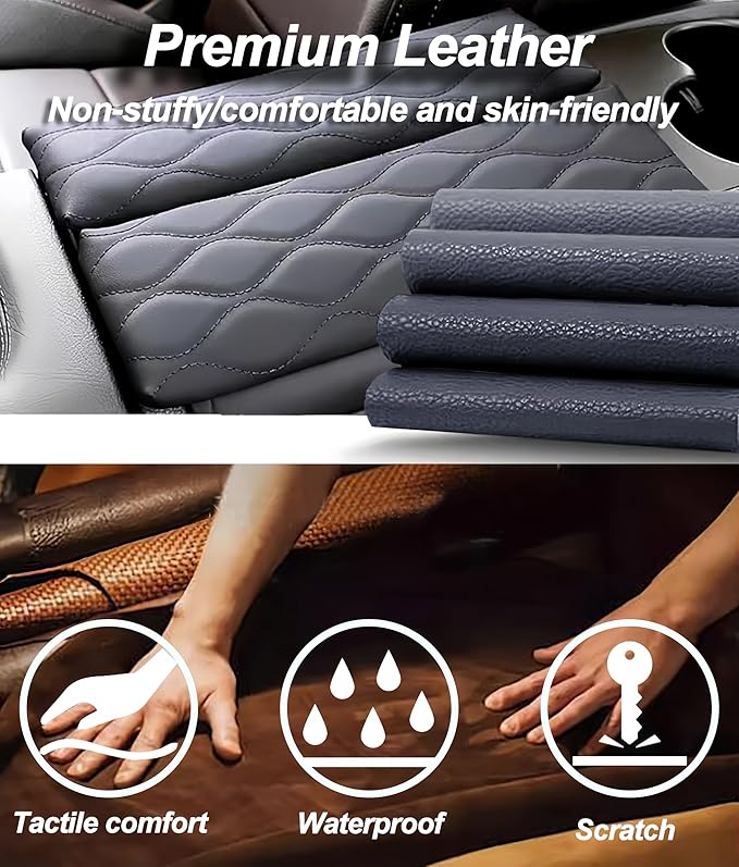Egreat Center Console Armrest Cover for Mercedes Benz GLC X254 350e 300 2023-2025, C Class C300 2022-2025, Leather Armrest Console Cover with Side Storage Pockets