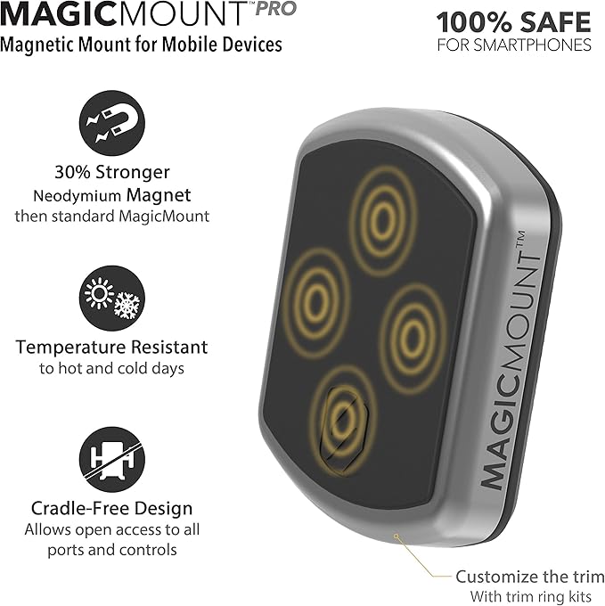 Scosche MPWD2PK-UB MagicMount Pro Magnetic Car Phone Holder - Strong Magnet Mount for iPhone and Android - Secure Mount for Car Window/Dash - Universal 360° Adjustable Mobile Cell Holder - 2-Pack