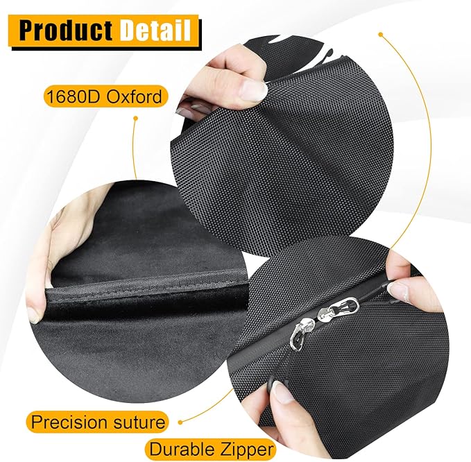 Soft Top Window Organizer Storage Bag Protection Compatible With For Ford Bronco 2021 2022 2023 2024 2025 4 Door Plush Multi-Layer Soft-Top Window Protector Bag（Black）