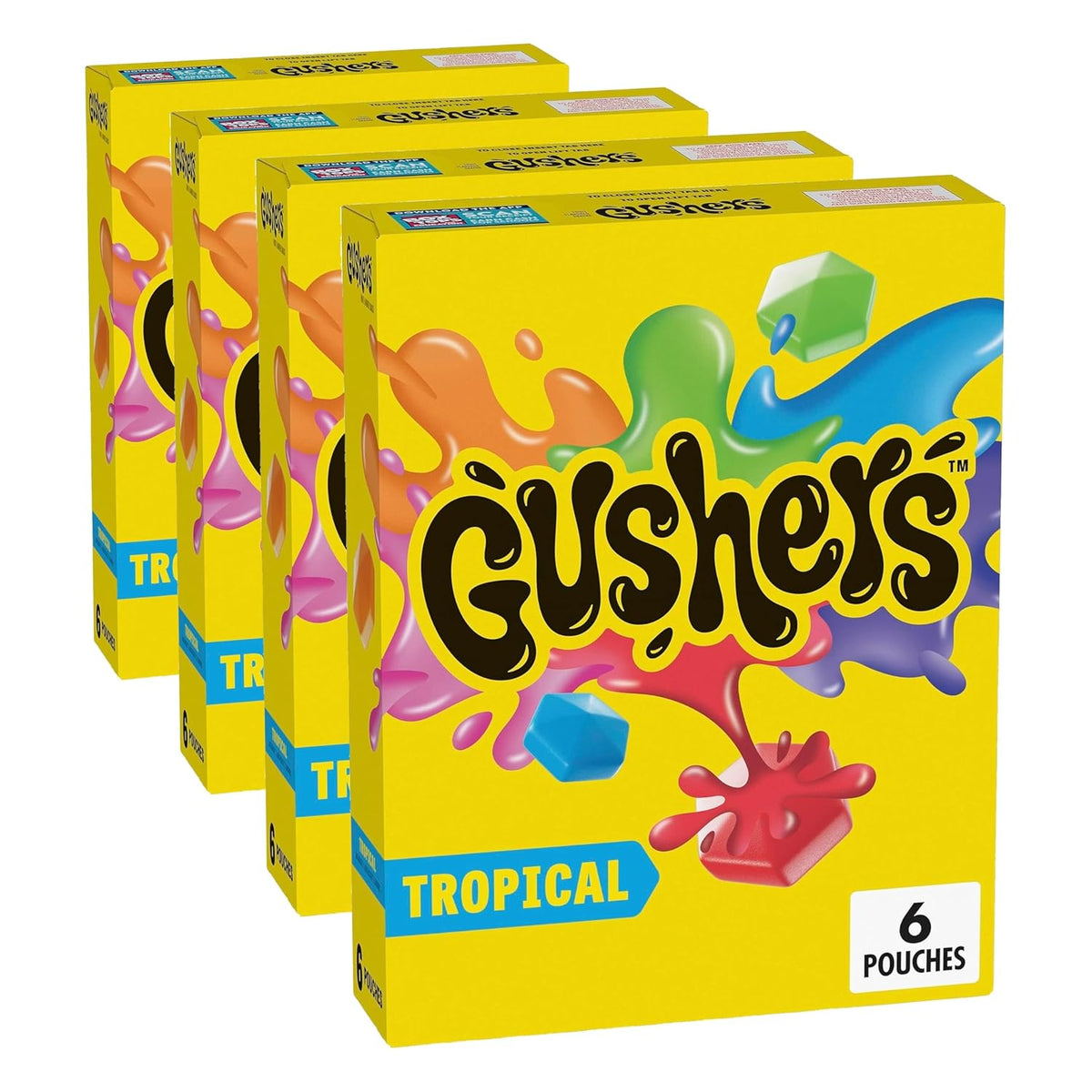 Gushers Fruit Flavored Snacks, Blueberry Grape, Sour Blue Raspberry, 20 Pouches, Family Pack, 16 oz