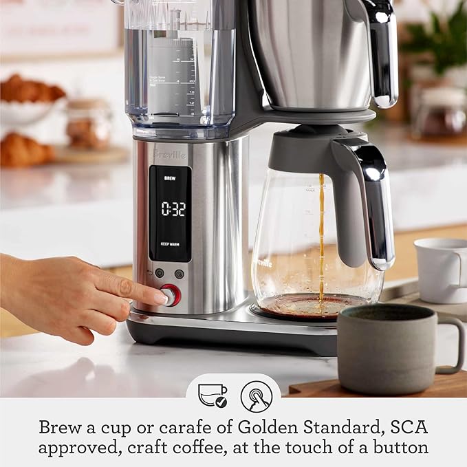 Breville Luxe Drip Coffee Machine BDC415OLT, Olive Tapenade, Glass Carafe