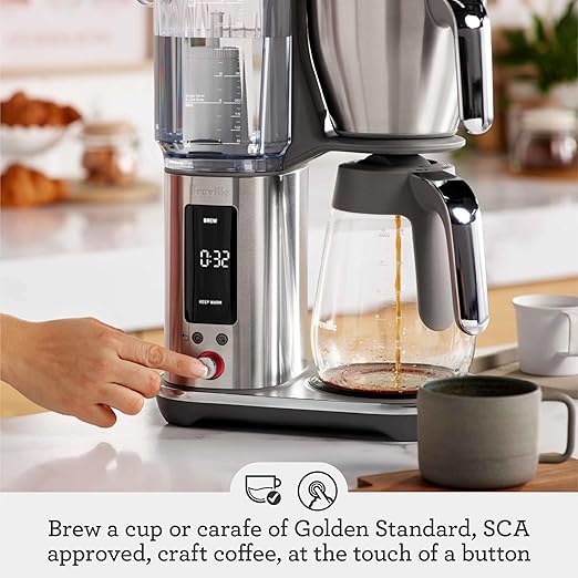 Breville Luxe Drip Coffee Machine BDC415BSS, Brushed Stainless Steel, Glass Carafe