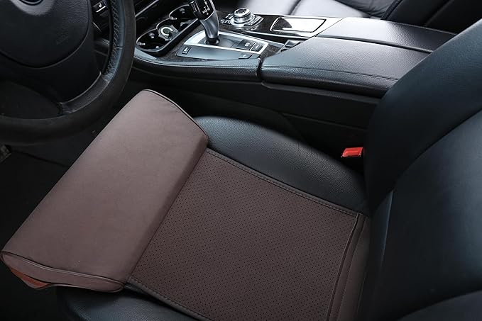 JUPENG Car Seat Leg Extender Cushion, Memory Foam Under Thigh Leg Support Pillow with Strap, Non-Slip Base & Removable Washable Cover for Driver Seat and Office Chair, Universal Comfort Pad(Black)