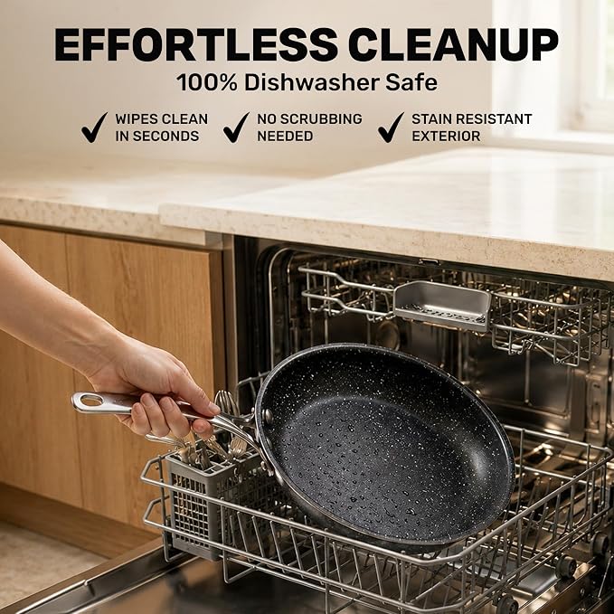 GRANITESTONE 20 Pc Complete Pots and Pans Set Non Stick Cookware Set with Saute Pan, Bakeware, Steamer, Cooking Utensils, Made Without PFOA PFOS, Oven and Dishwasher Safe