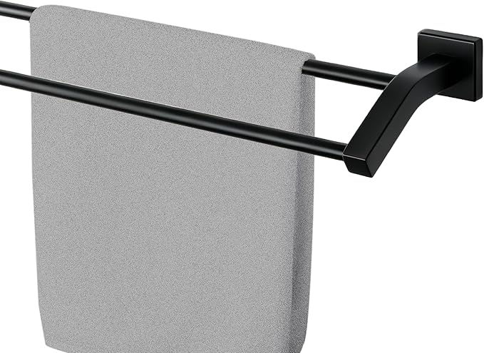 Alise Double Towel Bar, 32 Inch Towel Rack for Bathroom Wall Mounted, SUS304 Stainless Steel Bathroom Towel Holder Joining Process Towel Rail for Bathroom,Matte Black