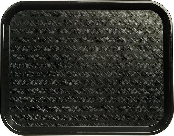 Carlisle FoodService Products Cafe Plastic Fast Food Tray, 14" x 18", Black (Pack of 2)