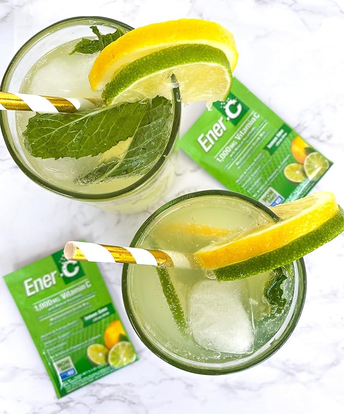 Ener-C Multivitamin Drink Mix - Vitamin Packets for Water, Electrolytes Powder Packets, Vitamin Drink Mix, Hydration Liquid Mix, Immune Booster for Adults, Healthy Energy - Lemon Lime, 30 Count
