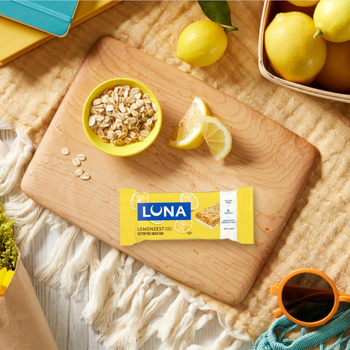 Luna Bar LemonZest Flavor Gluten Free Snack Bars Non GMO 12 Pack Protein Bars Value Pack