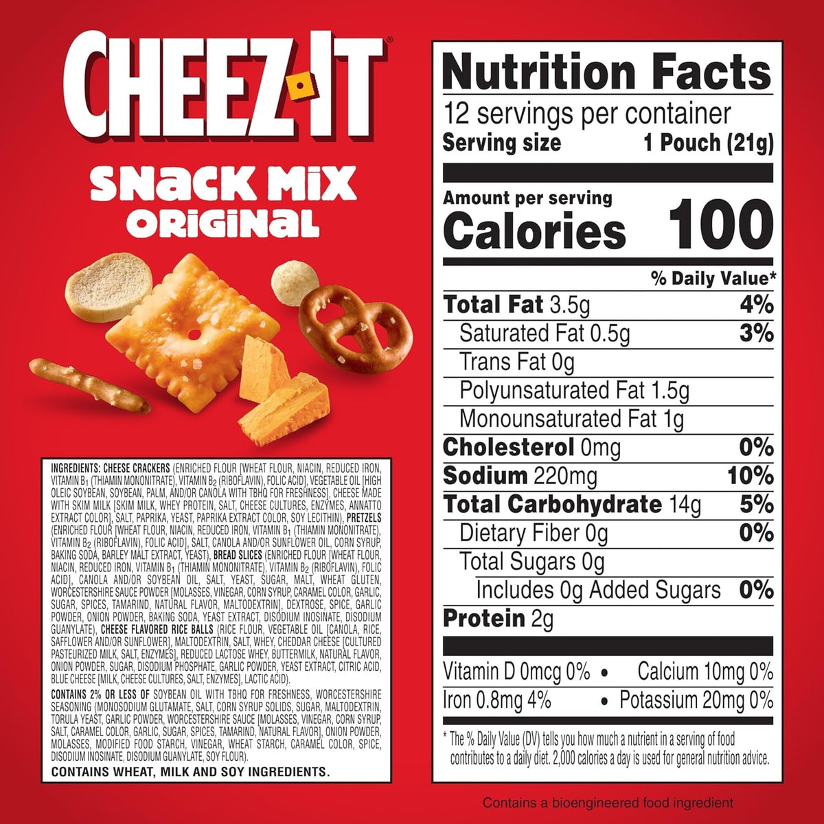 Cheez-It Snack Mix, Office and Kids Snacks, Classic, 9oz Box (12 Packs)