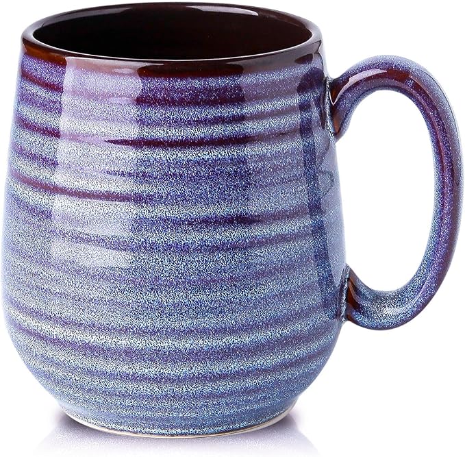 HASENSE Large Coffee Mug for Women Mom, 20 oz Ceramic Coffee Cups for Kitchen, Big Coffee Mug for Latte Coffee Tea Soup, Perfect for Gifts, Dishwasher and Microwave Safe, 1 PCS (Purple)