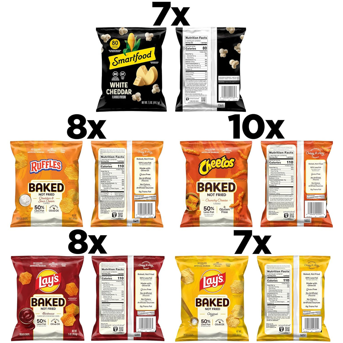 Frito-Lay Baked & Popped Mix Variety Pack, (Pack of 40)