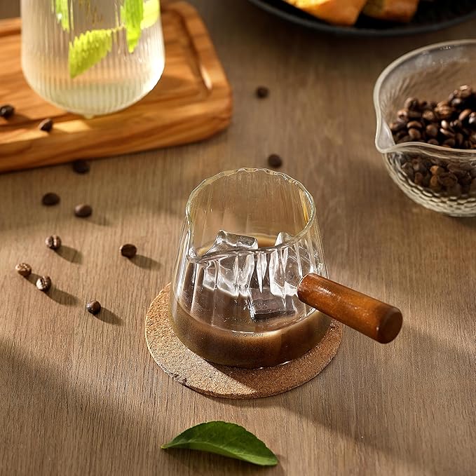 6OZ Espresso Cups Glass, JJOO Espresso Shot Cup With V-Shaped Mouth, Glass Measuring Cup, Markings in both oz & ml