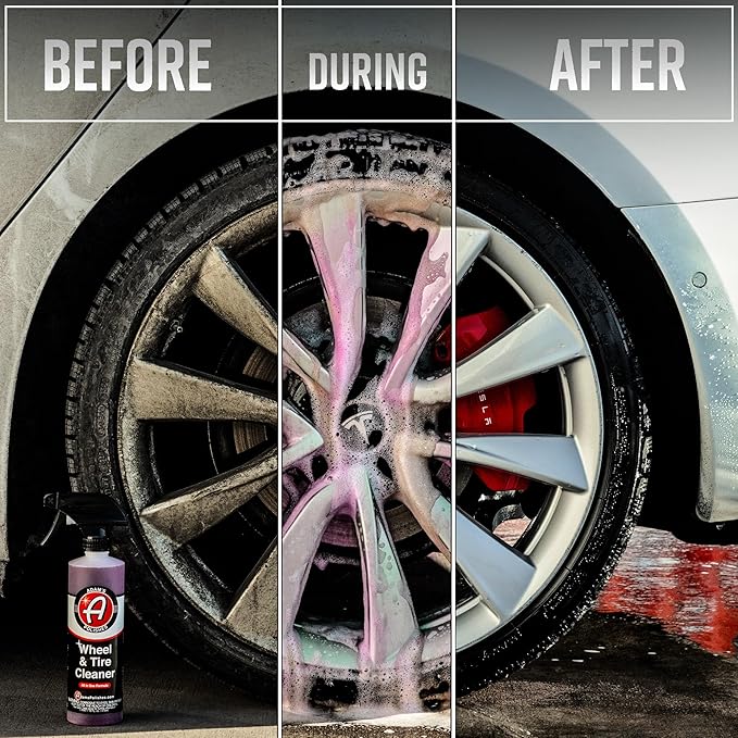 Adam's Polishes Wheel & Tire Cleaner Gallon - Professional All in One Tire & Wheel Car Wash Wheel Well Cleaning Spray for Car Detailing | Safe On Most Rim Finishes