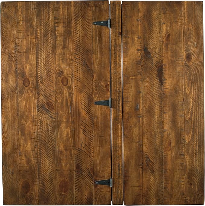Signature Design by Ashley Valebeck Lift Top Coffee Table, Storage, Split-top Design, Wood, 36" W x 36" D x 18" H, 2-tone Distressed Brown & Black Finish
