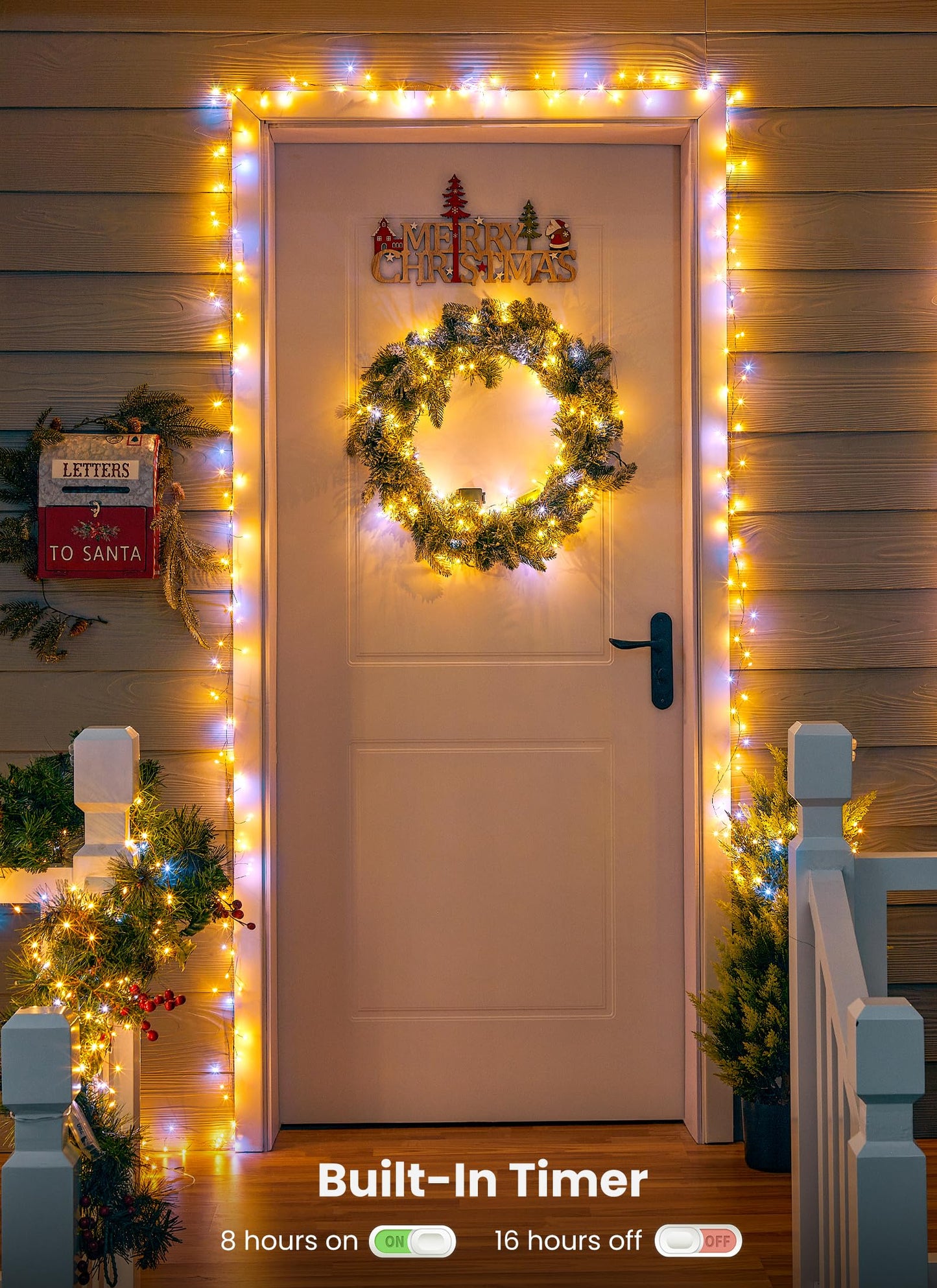 SmartDawn 4 Pack 120 LED Fairy Lights, Battery Operated, Waterproof, Warm White & Cool White, 10Ft Twinkle Lights for Indoor/Outdoor Decor