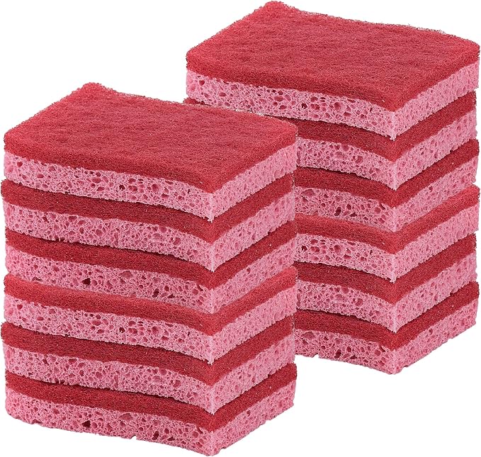 Kitchen Sponges for Washing Dishes, Non-Scratch Cellulose Dish Scrub Sponges, Cleaning Sponges for Household Use, Safe Cleaning Products, Kitchen Sponges Pack of 12, by Superio