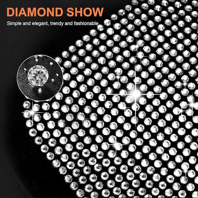 Bling Car Armrest Cover for Women Fit for Mazda CX-5 Custom Leather Center Console Cover with 2 Storage Pockets Crystal Rhinestones (Black)