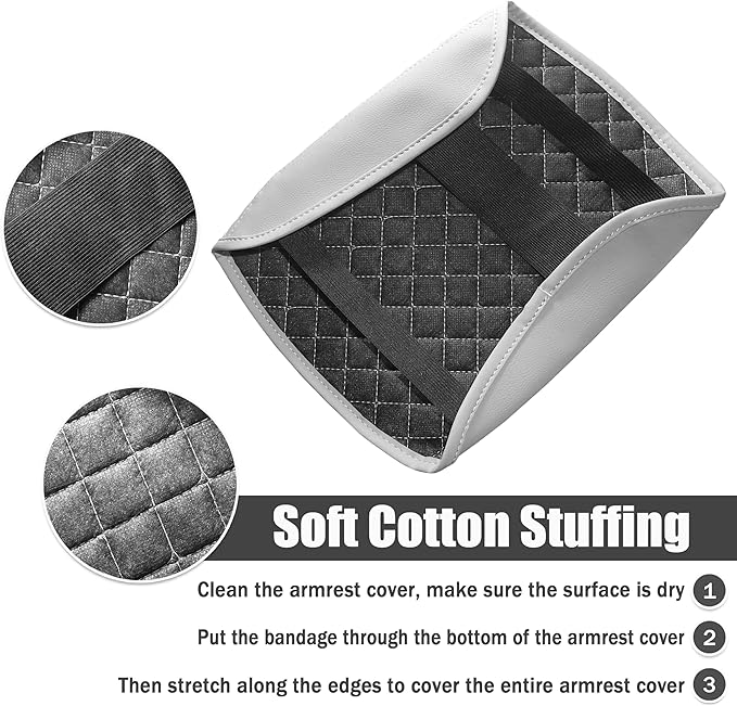 SENSHINE Armrest Cover for Honda Pilot Accessories 2009 2010 2011 2012 2013 2014 2015 Center Console Cover Anti-Scratch Leather Armrest Decoration for Honda Pilot Interior Accessories (Gray Trim)