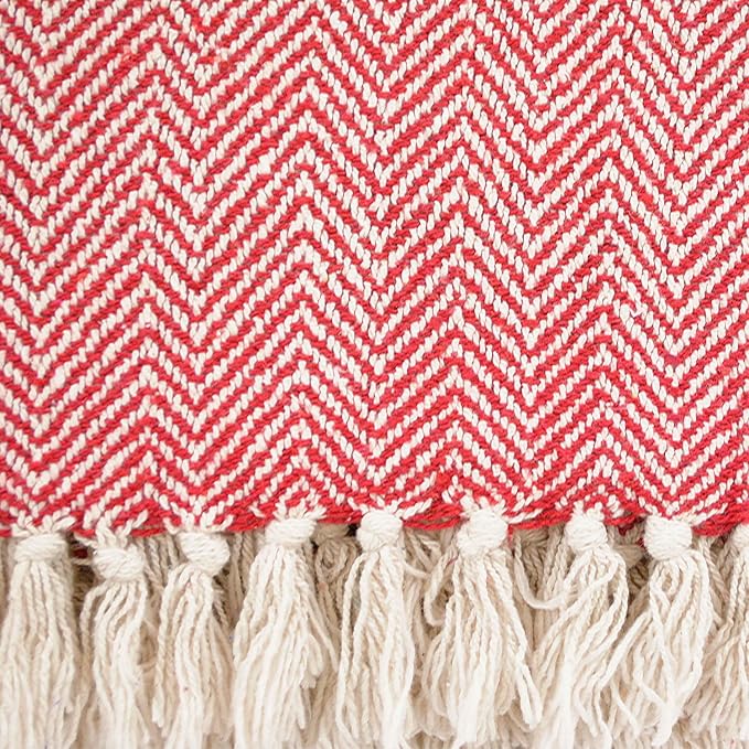 DII Chevron Throw Collection Handloomed Cotton, 50x60, Marigold