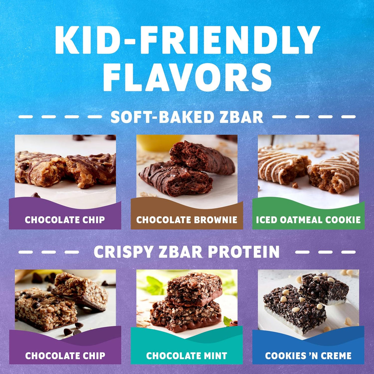 Zbar + Zbar Protein Variety Pack - Soft-Baked Energy and Protein Snack Bars with Organic Oats - 6 Flavors - Granola Bars - Snacks for Kids (16 Pack)