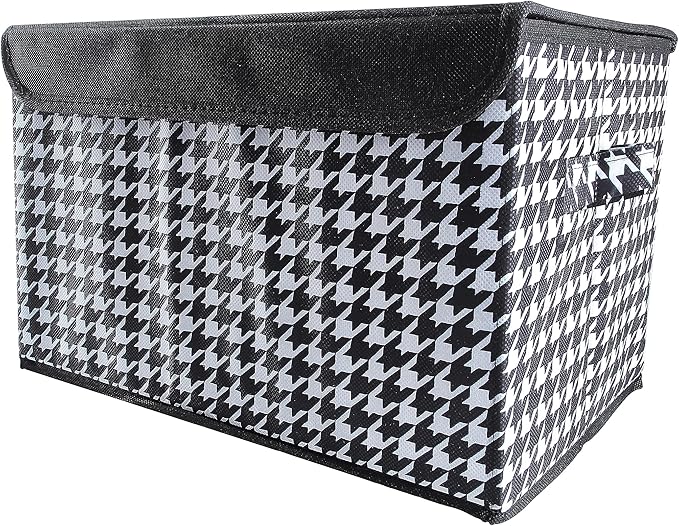 Foldable Car Organizer - Trunk Organizer and Storage for Car, SUV, Sedan (Declare-Black White-Small, 15 inch*9.5 inch)