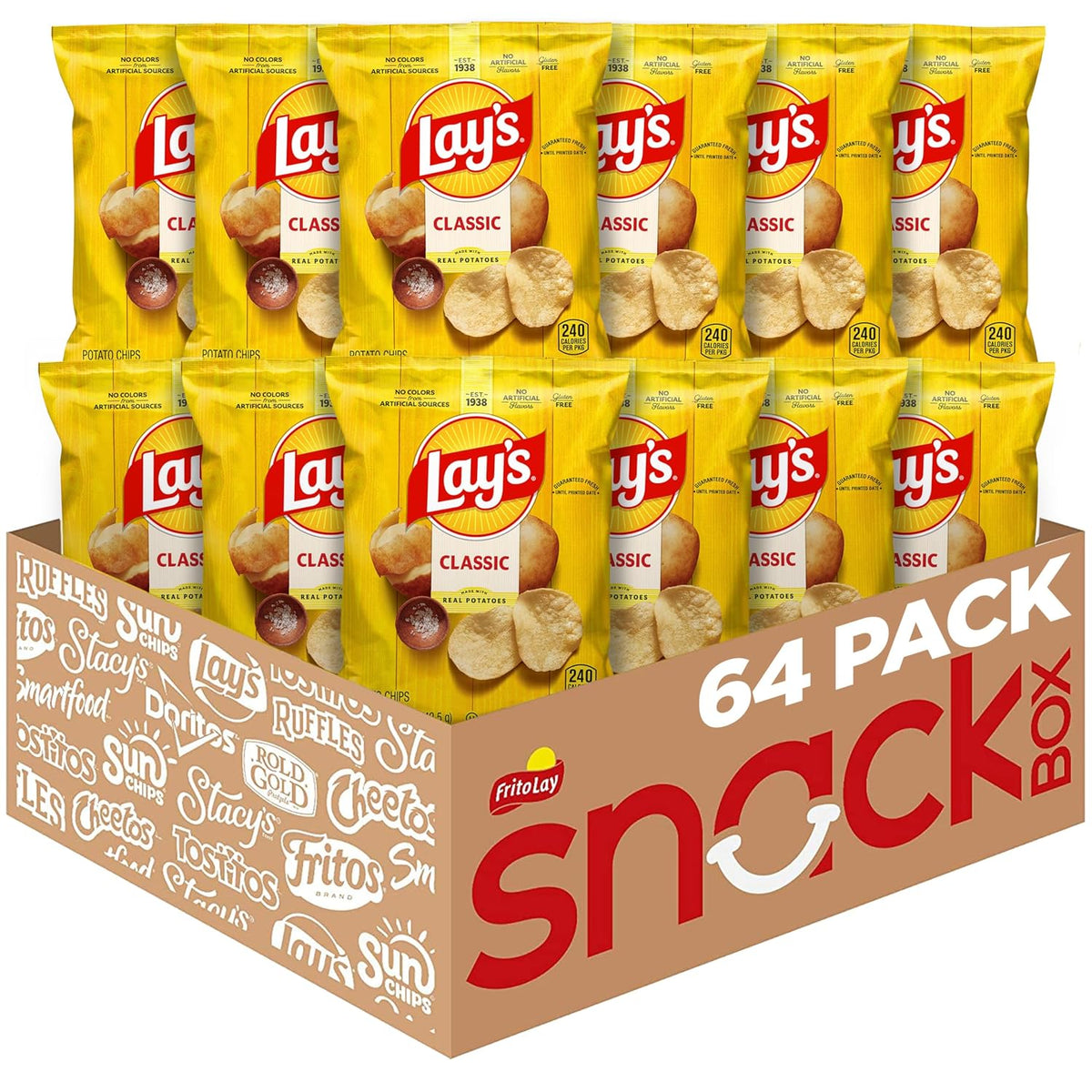 Lay's Potato Chips, 4 Flavor Variety Pack, 1 oz Single Serve Bags, (40 Pack)