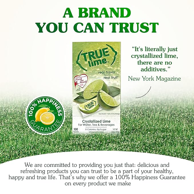 True Citrus Lime Water Enhancer, 100 Count, Pack of 2 | 0 Calorie | Sugar Free | Made with Real Limes | Bulk Dispenser