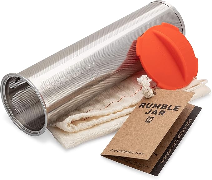 Rumble Jar - Next-Gen Cold Brew Coffee Maker for Mason Jars - 200 Micron Filter Is Ideal for Coarse Grounds & Stronger Coffee - Standalone Filter (no Mason Jar included)