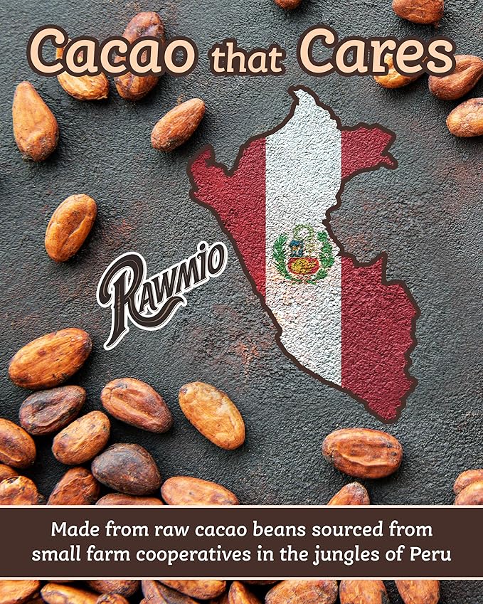 Rawmio Raw Organic Cacao Powder - Nutrient-Dense with Dietary Fiber, Iron, & Calcium - Rich & Creamy Raw Cacao for Drinking or Baking - Organic Cocoa Powder Alternative - 16 oz, Pack of 3